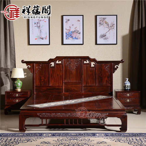红木大床1.8米实木床 新中式卧室家具SMC-1