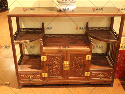 书房红木家具 老挝大红酸枝茶水柜