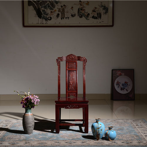 红酸枝红木家具 西餐桌6个汉宫餐椅
