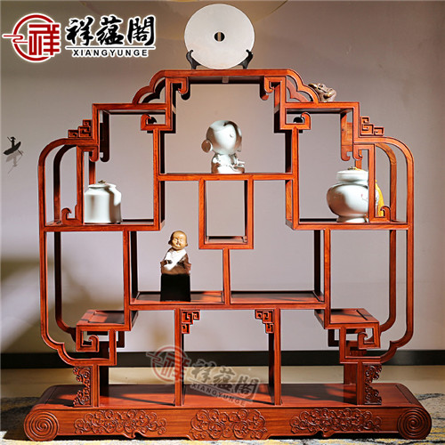 缅甸花梨木葫芦形红木博古架