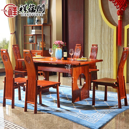 红木餐桌五件套款式与价格