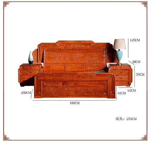 百鸟朝凤红木大床