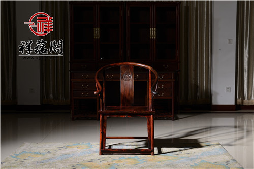 红木家具 客厅大红酸枝圈椅三件套QY-5