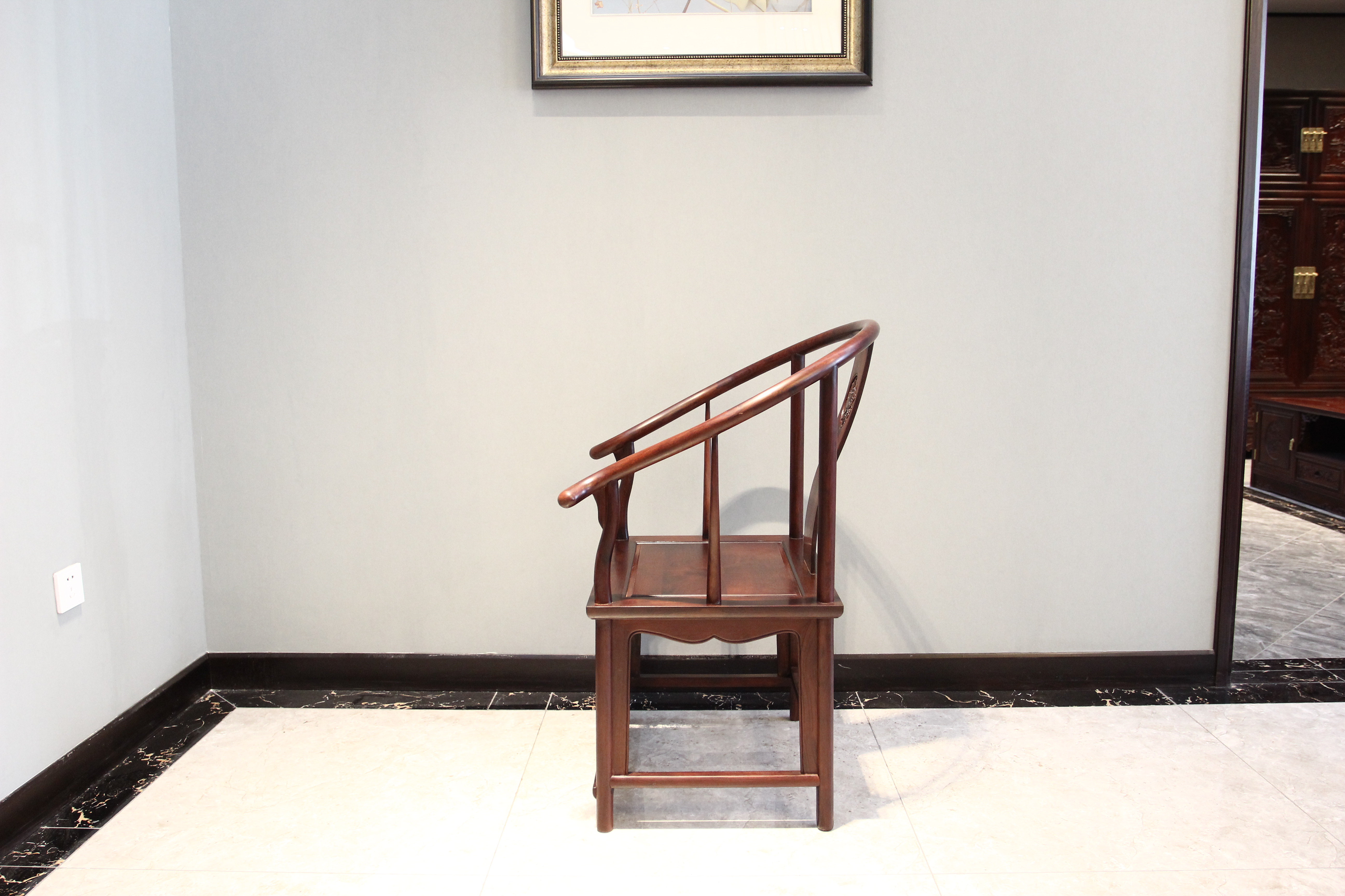 新中式客厅 红酸枝 圈椅太师椅 QY-6
