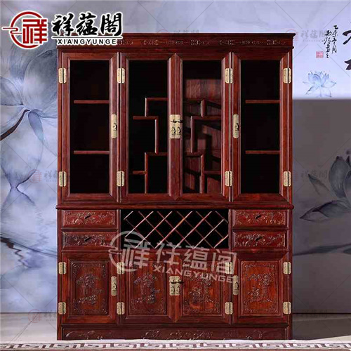 红木酒柜 红木屏风酒柜