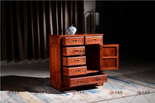 大果紫檀家具 红木五斗柜实木