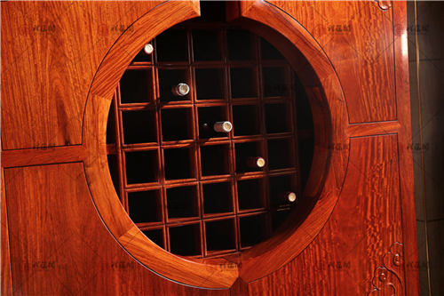 红木酒柜 古典弧形红木酒柜