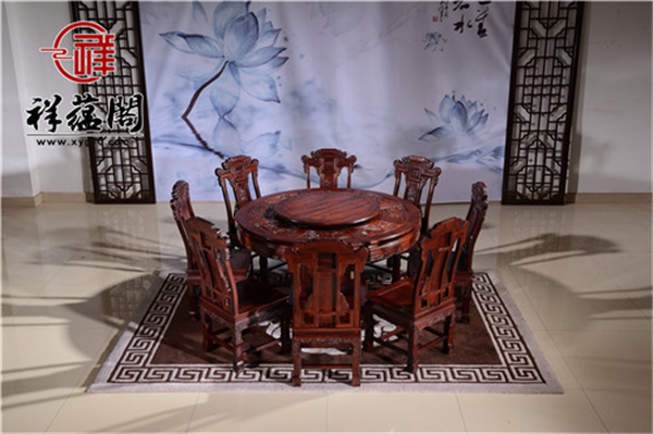 红木餐桌七件套尺寸 红木餐桌七件套图片欣赏