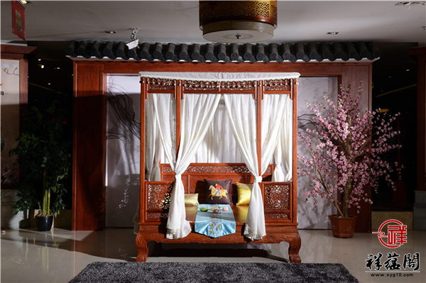 印尼黑酸枝的2米红木架子床价格及图片欣赏