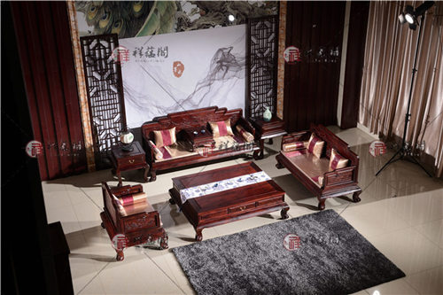 印尼黑酸枝 黑酸枝的十一件套红木沙发