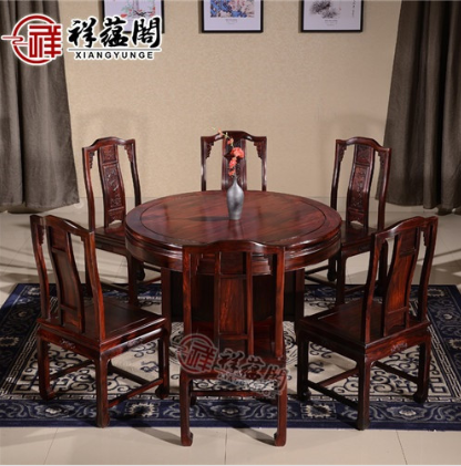 2019印尼黑酸枝红木餐桌价格  祥蕴阁红木家具