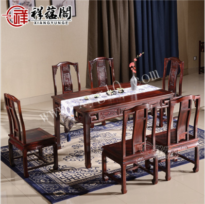 2019印尼黑酸枝红木餐桌价格  祥蕴阁红木家具