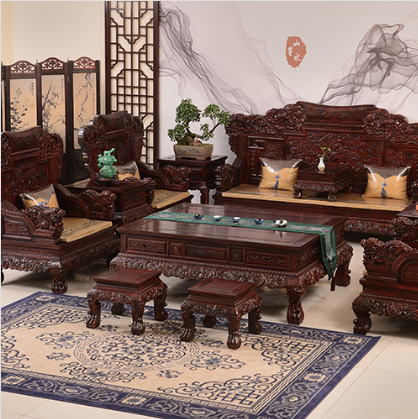 印尼黑酸枝宝马麒麟系列沙发价格  祥蕴阁红木家具