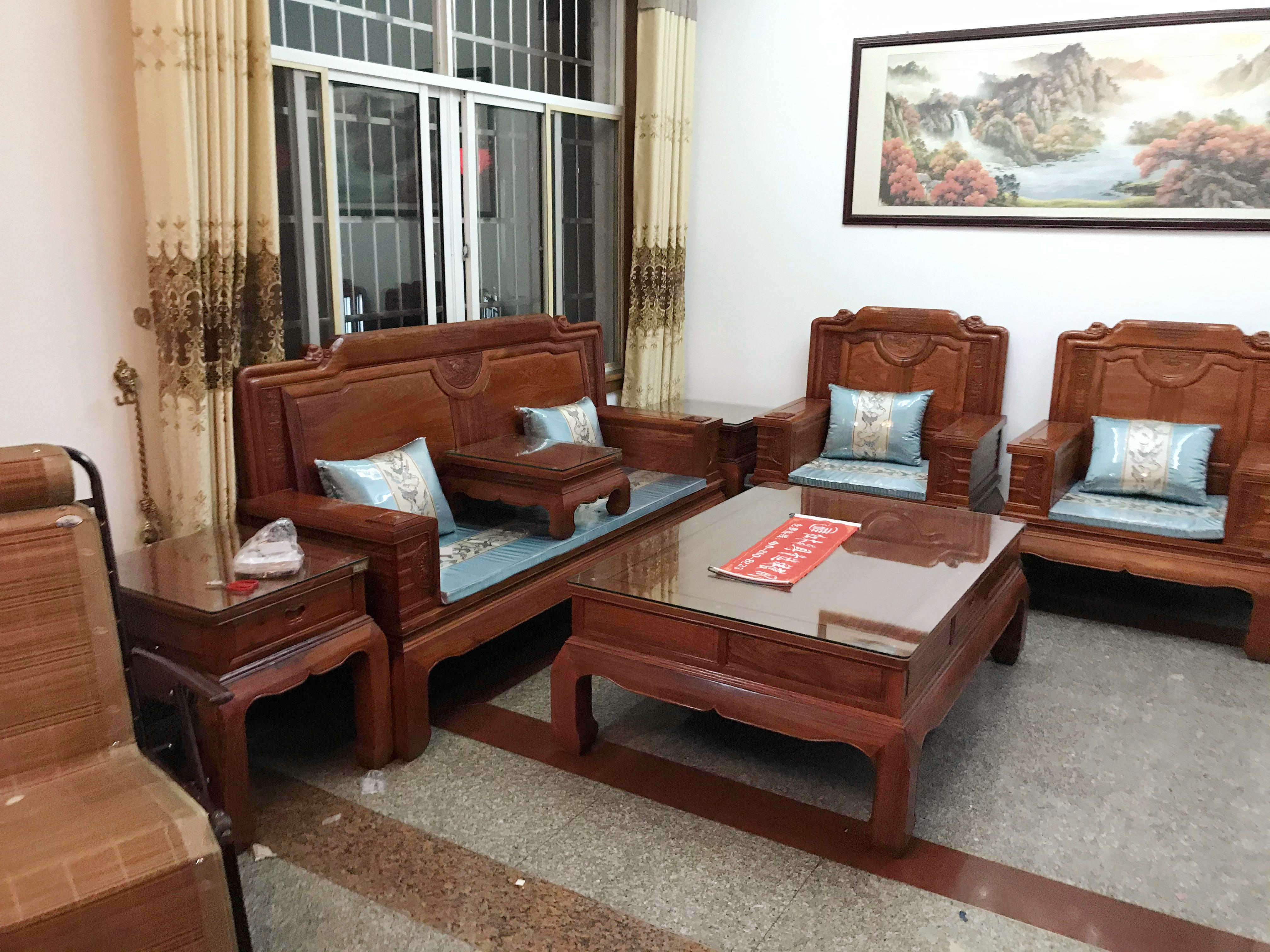 安徽宣城章总家中沙发已摆放好  祥蕴阁红木家具
