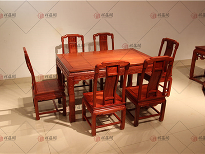 缅甸花梨家具 缅甸花梨木长方形餐桌