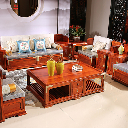 红木家具客厅家具 新中式红木双人沙发