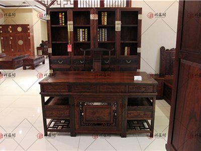 书房红木家具 红木书桌书柜