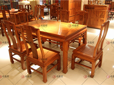 缅甸花梨家具 缅甸花梨长方形餐桌