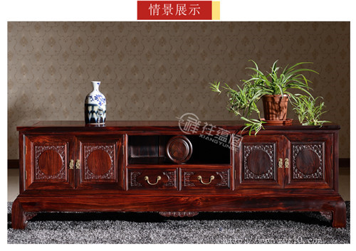 红木家具客厅家具 新中式红木电视柜