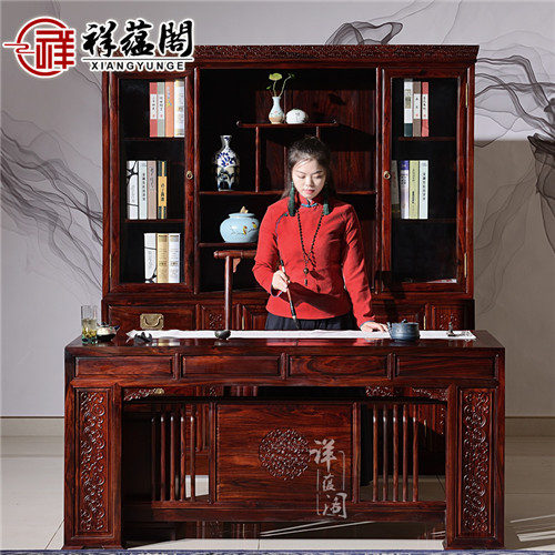红木书桌 中式简约红木书桌