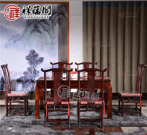 老挝红酸枝家具 客厅红木餐桌