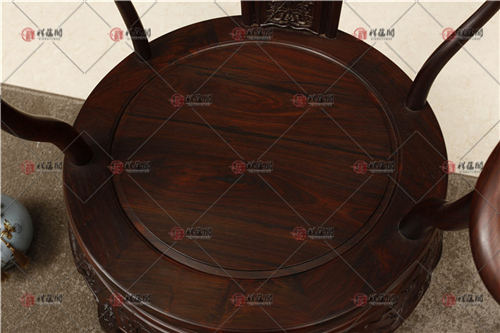 大红酸枝家具 大红酸枝的圆餐桌