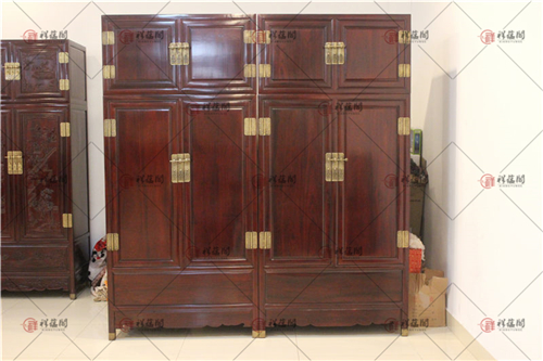 卧室红木家具 中式红木2米素面顶箱柜