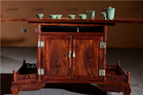 办公红木家具 红木扇形茶桌
