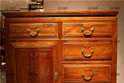 大果紫檀家具 简中式红木五斗柜