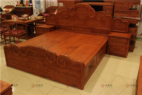 卧室红木家具 经典红木大床