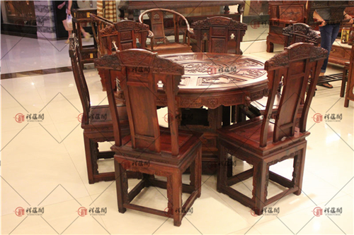巴里黄檀家具 7件套红木餐桌