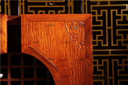 红木酒柜 古典弧形红木酒柜