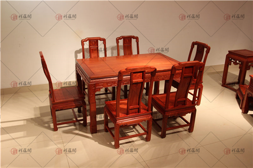 缅甸花梨家具 昆明缅甸花梨木长方形餐桌