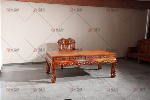 红木书桌 缅甸花梨红木书桌