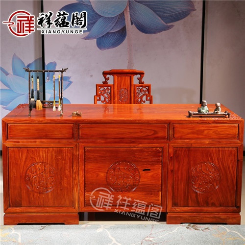 红木办公家具 缅甸红木书桌
