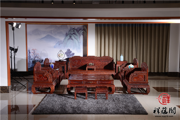 红木沙发113组合七件套尺寸及图片欣赏
