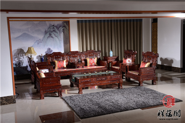 U型红木沙发十一件套组合价格及尺寸图片
