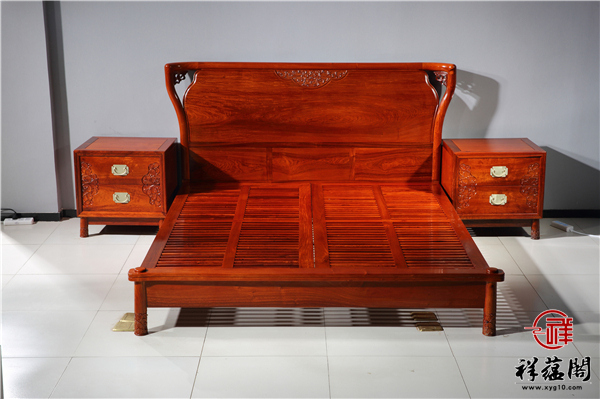 印尼黑酸枝的1.8米红木双人床价格及图片欣赏
