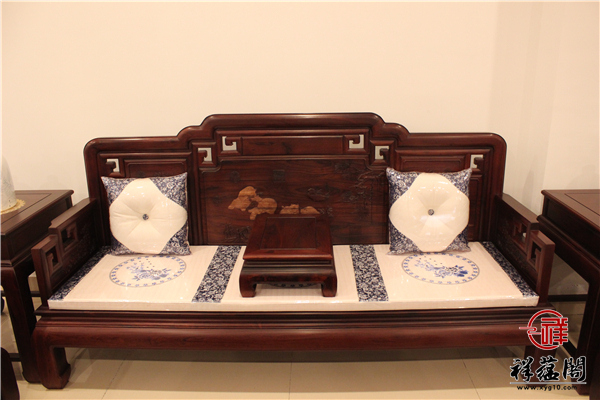 老挝红酸枝红木沙发七件套尺寸 老挝红酸枝沙发七件套图片欣赏