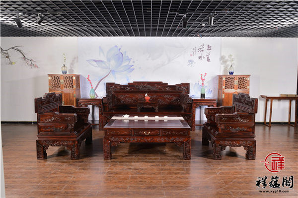 印尼黑酸枝红木沙发十九件套组合尺寸价格及图片欣赏