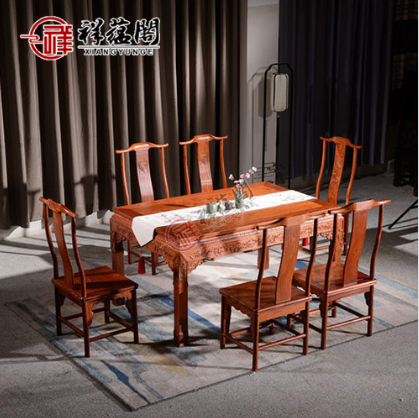 红木圆餐桌十七件套尺寸及价格欣赏